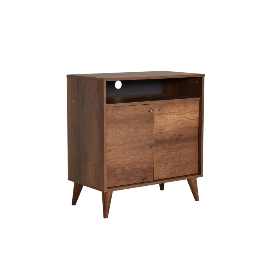 Meuble Multifonctions LONDON 2 Portes + Niche - Marron Meuble multifonctions rangements