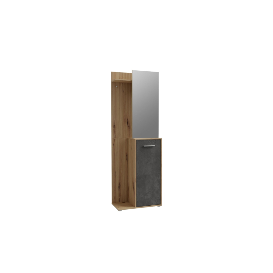 Vestiaire AREEL Miroir + Porte - Chêne / Gris Soldes été vague 2