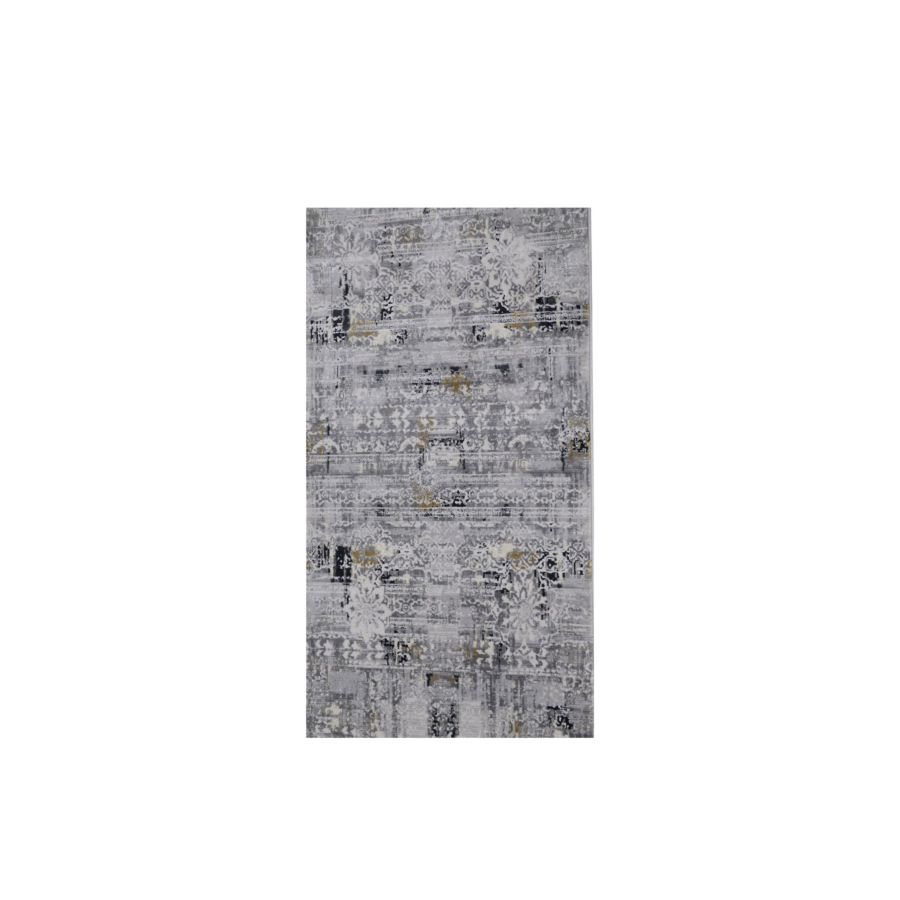 Tapis ROYAL 80x150cm Aux Motifs Artisanaux - Gris Tapis descente de lit