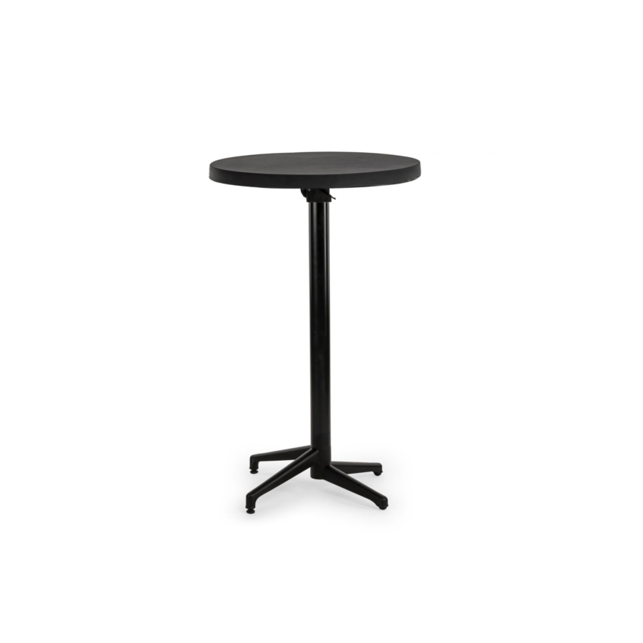 Table Haute MOON Ronde Pliable - Noir Tables de jardin