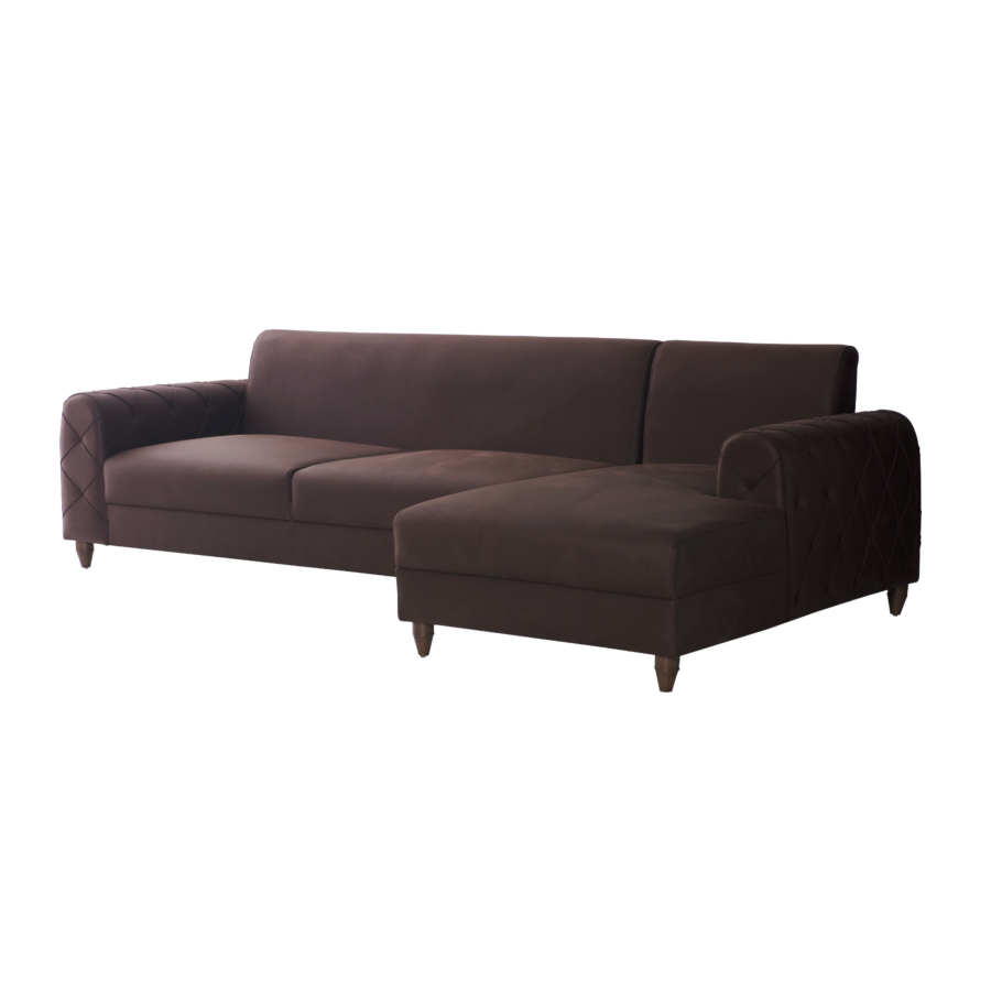 Canapé d'angle NEW NATELLO Méridienne droite - Marron Sofa