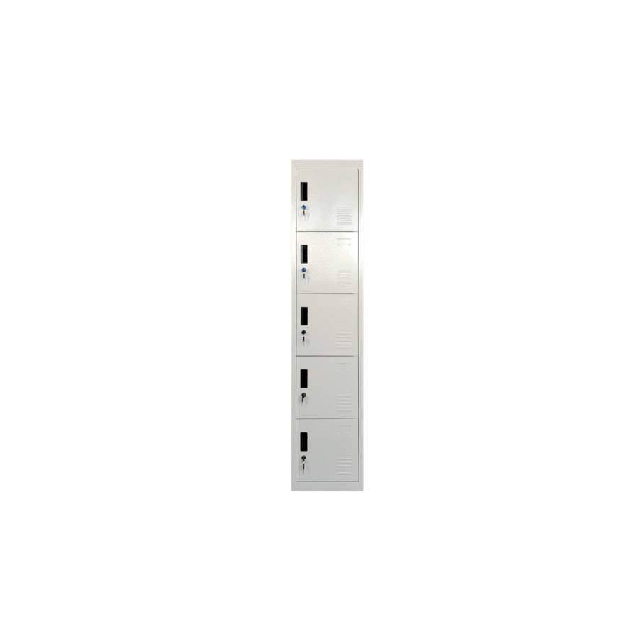 Casier STEEL 5 Portes - Gris / Blanc Rangement professionnel