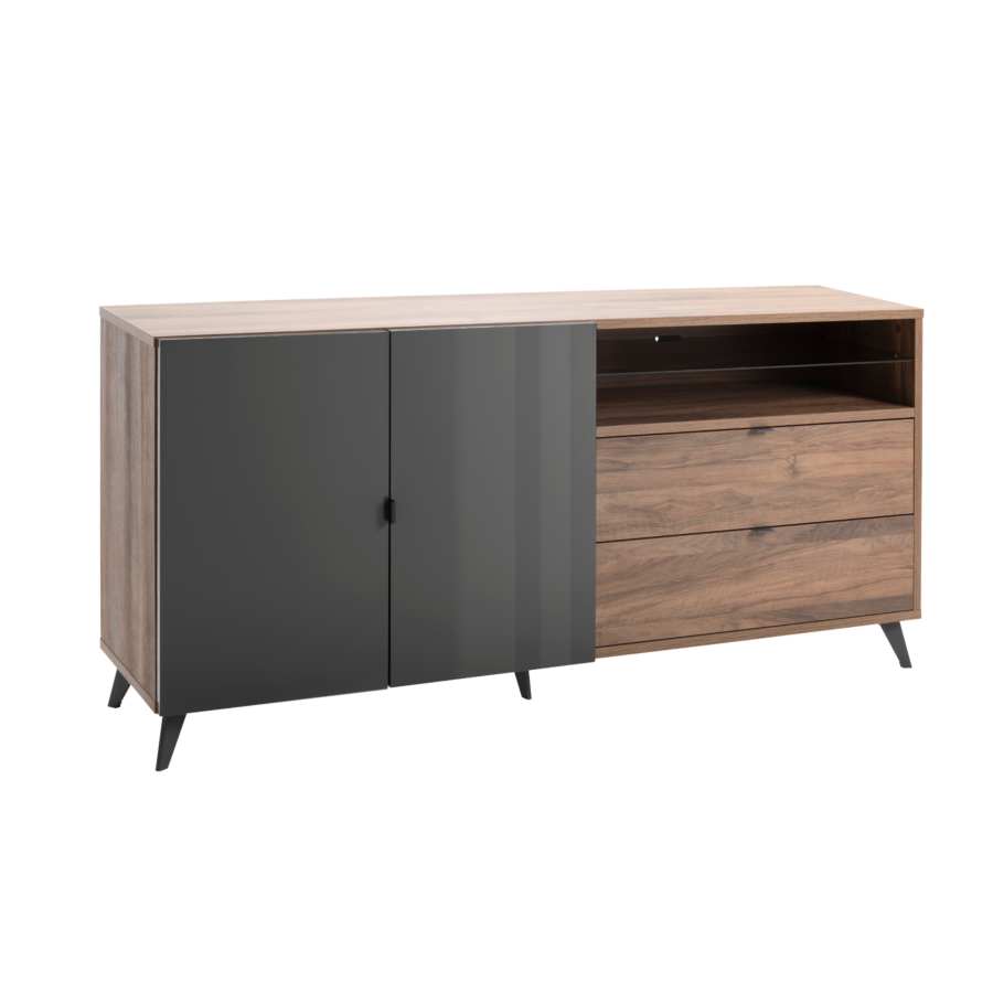 Buffet INFINITO - Gris Anthracite / Marron Soldes été