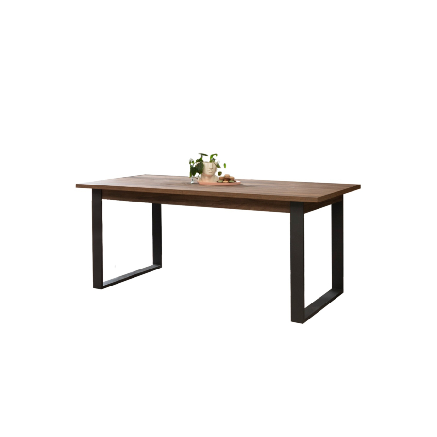 Table À Manger INFINITO - Gris Anthracite / Marron Soldes été