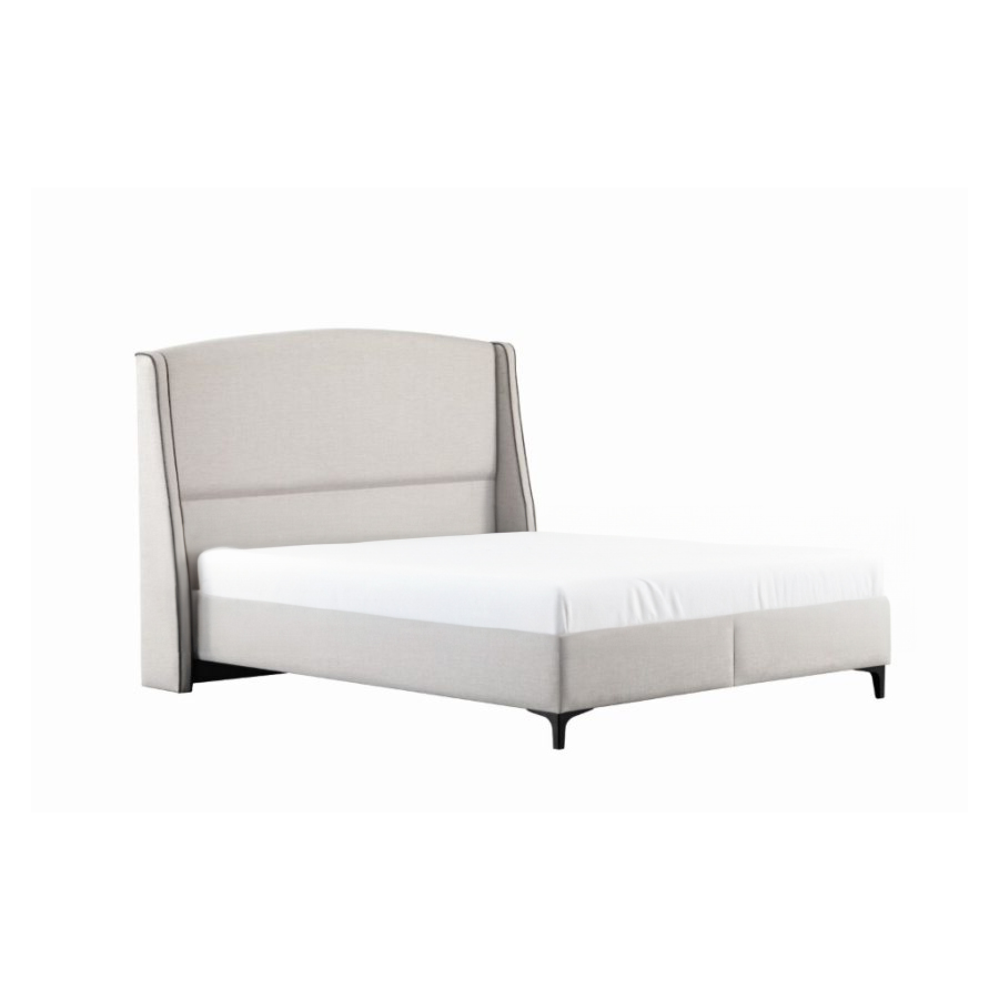 Lit Coffre NIA 160x200cm - Gris Clair / Noir Lits adulte