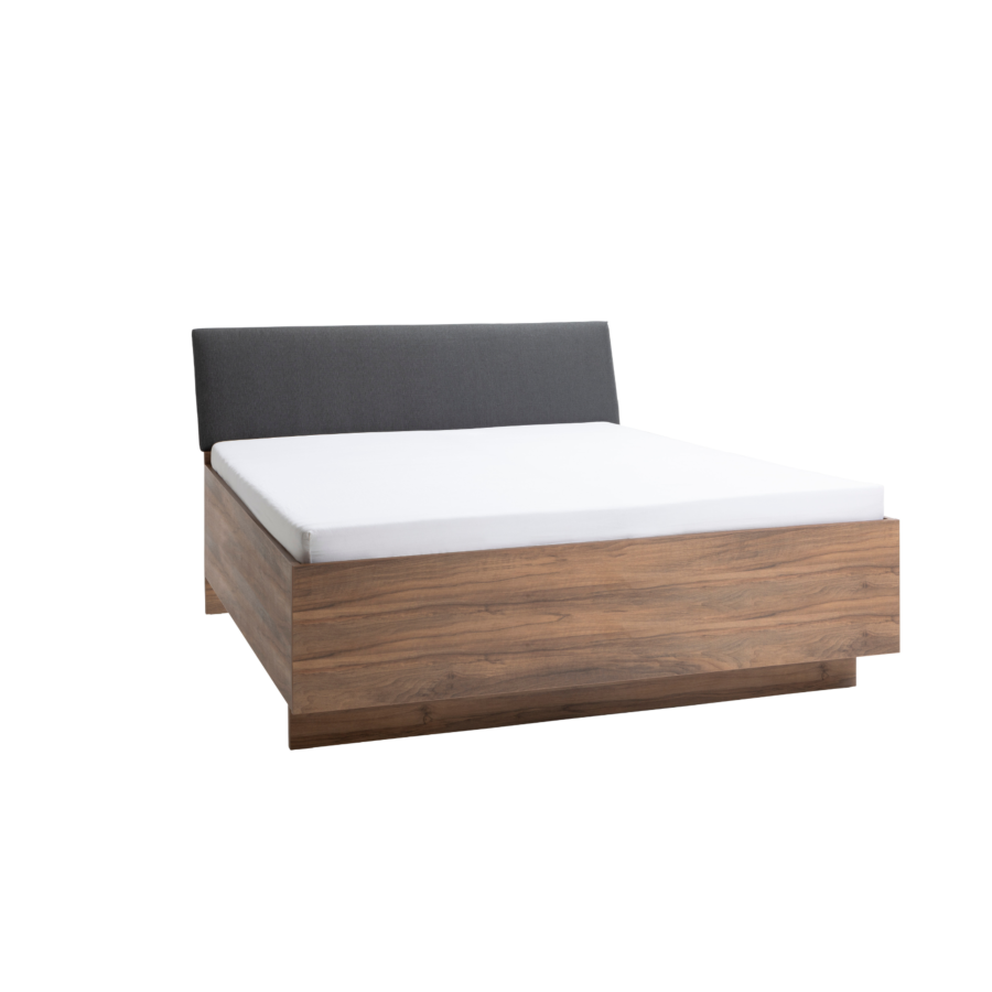 Lit INFINITO Sans sommier 180x200cm - Marron / Gris Chambre double