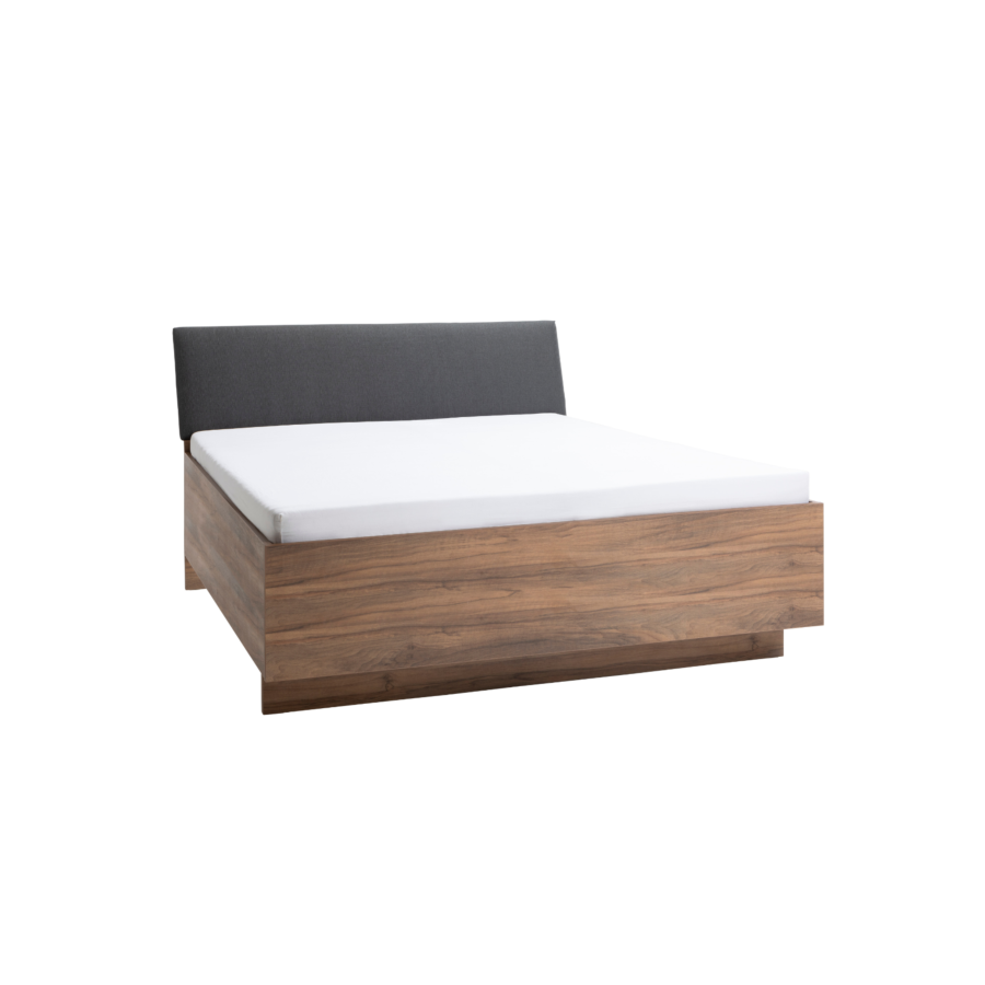 Lit INFINITO Sans sommier 160x200cm - Marron / Gris Chambre double