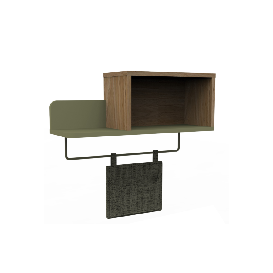 Étagère GRETA Avec Porte Cahiers - Chêne / Vert / Blanc CHAMBRE ENFANT