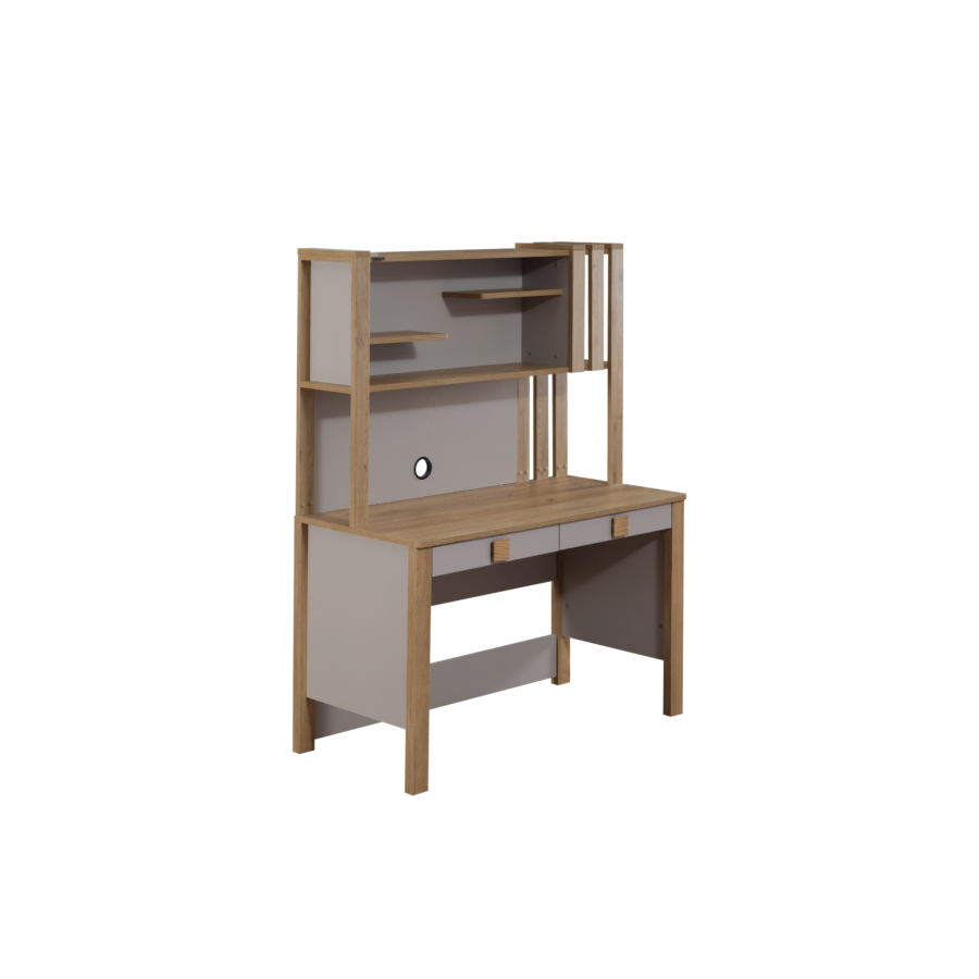 Bureau HUGA 2 Tiroirs 1 Niche - Beige Bureau Junior