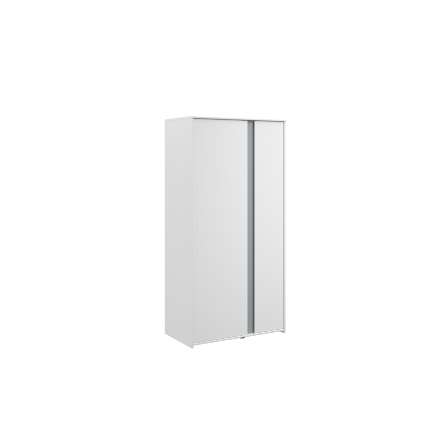 Armoire PIROUETTE 2 Portes - Blanc / Gris / Rose Chambre enfant
