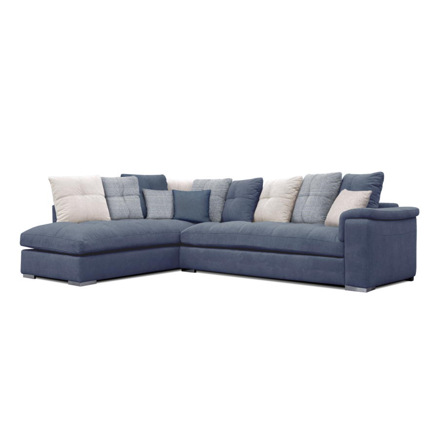 Canapé d'Angle Gauche NEW EVANS - Bleu Promos printemps