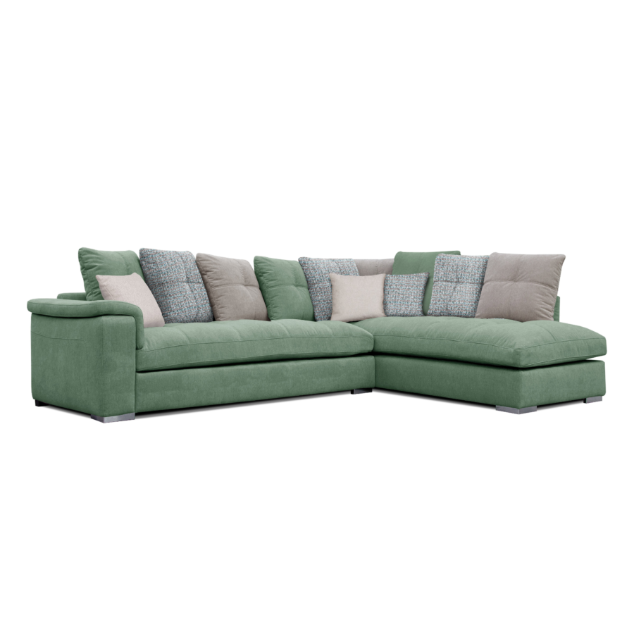 Canapé d'Angle Droit NEW EVANS - Vert Promos printemps