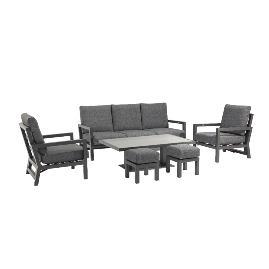 Salon De Jardin WINCHESTER - Gris Foncé Soldes été vague 2