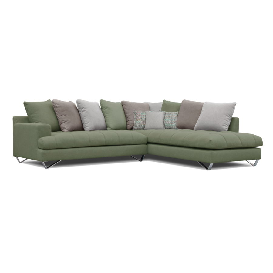 Canapé d'angle Droit PALOMA - Vert Sofa-printemps