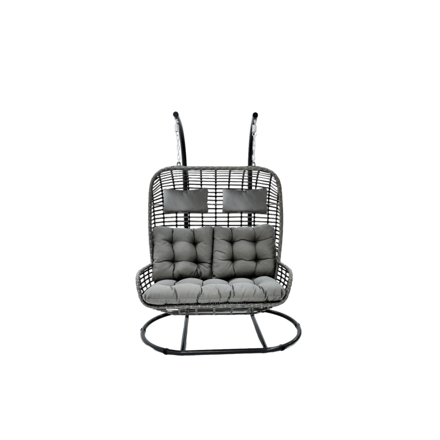 Chaise Pendante 2 Places NEW GLORY - Gris Meubles jardin