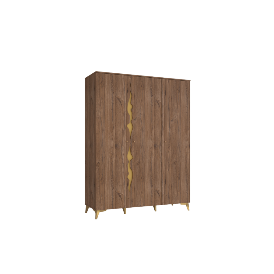 Armoire KENYATTA - Marron / Doré Soldes été