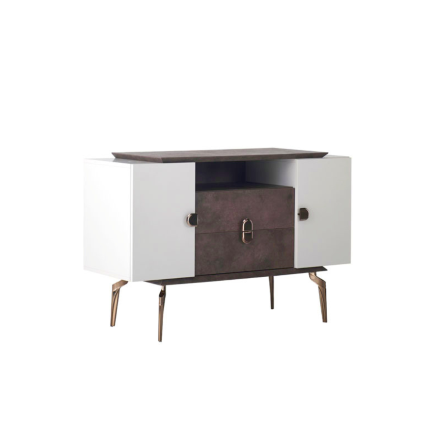 Commode BASALTO - Blanc / Marron Commodes et coiffeuses