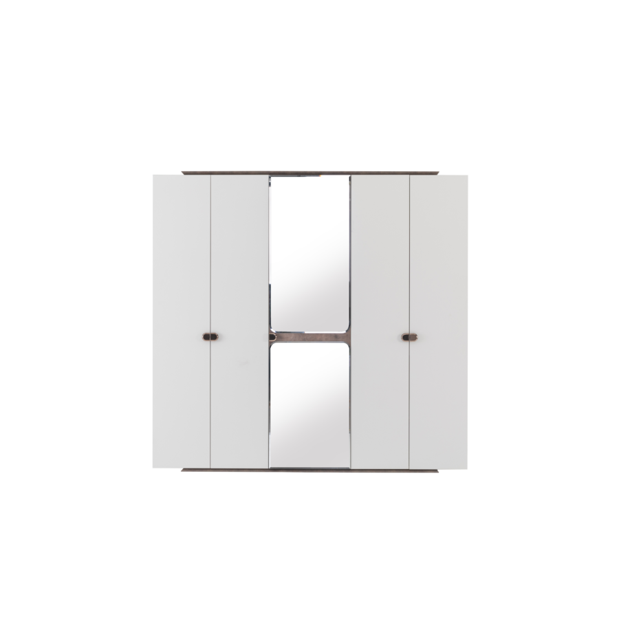 Armoire BASALTO - Blanc / Marron Armoires