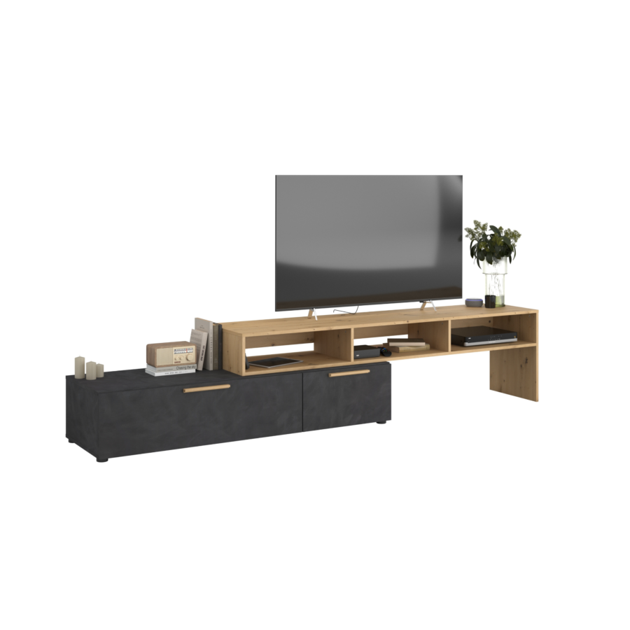 Grand Meuble Tv Raw Rotatif - Beige / Noir Offres Ramadan