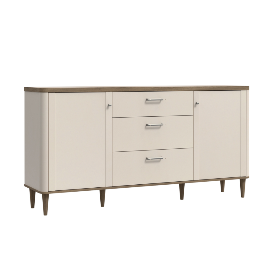 Buffet LACETTI 2 Portes + 3 Tiroirs - Beige Soldes été