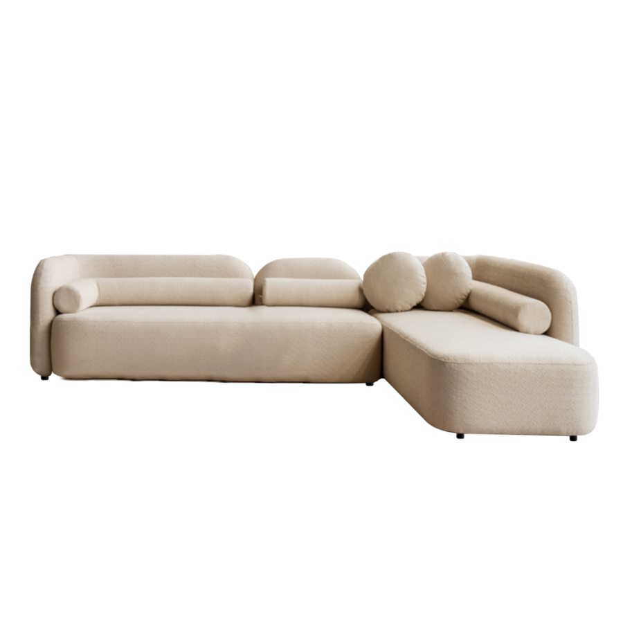Canapé D'angle Droit LOFT - Beige Sofa-printemps