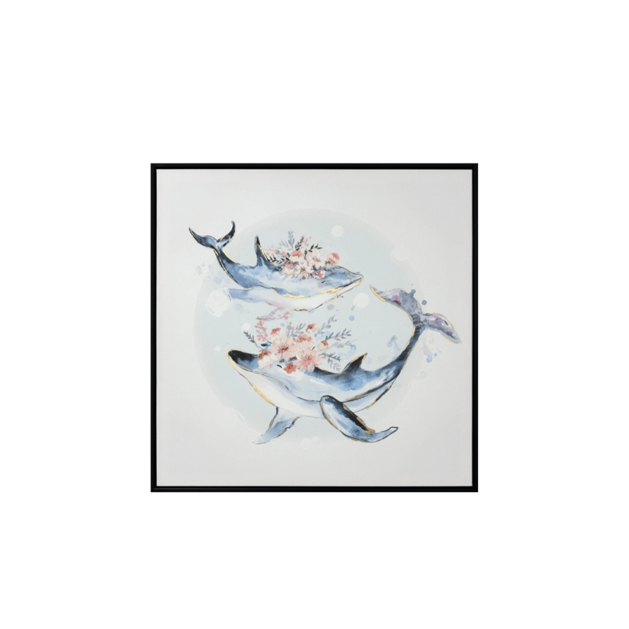 TABLEAU LES DAUPHINS 60x60 - Multicouleur Décorations