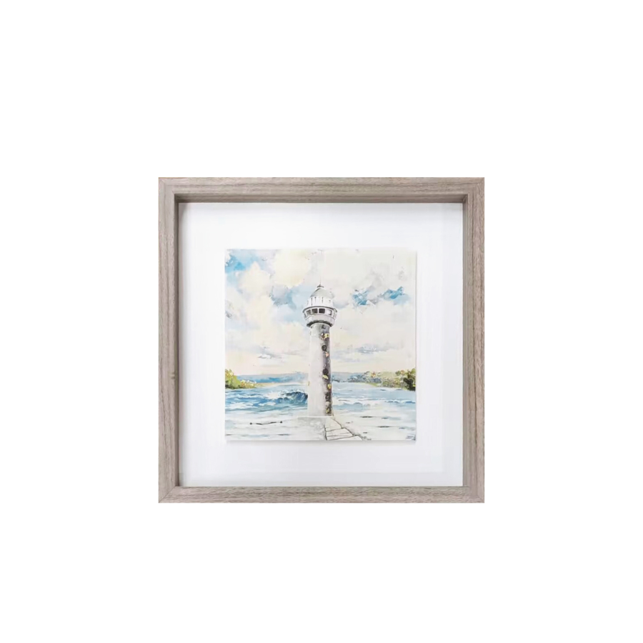 TABLEAU LE PHARE EN TOILE IMPRIMéE 30x30 - Multicouleur Décorations