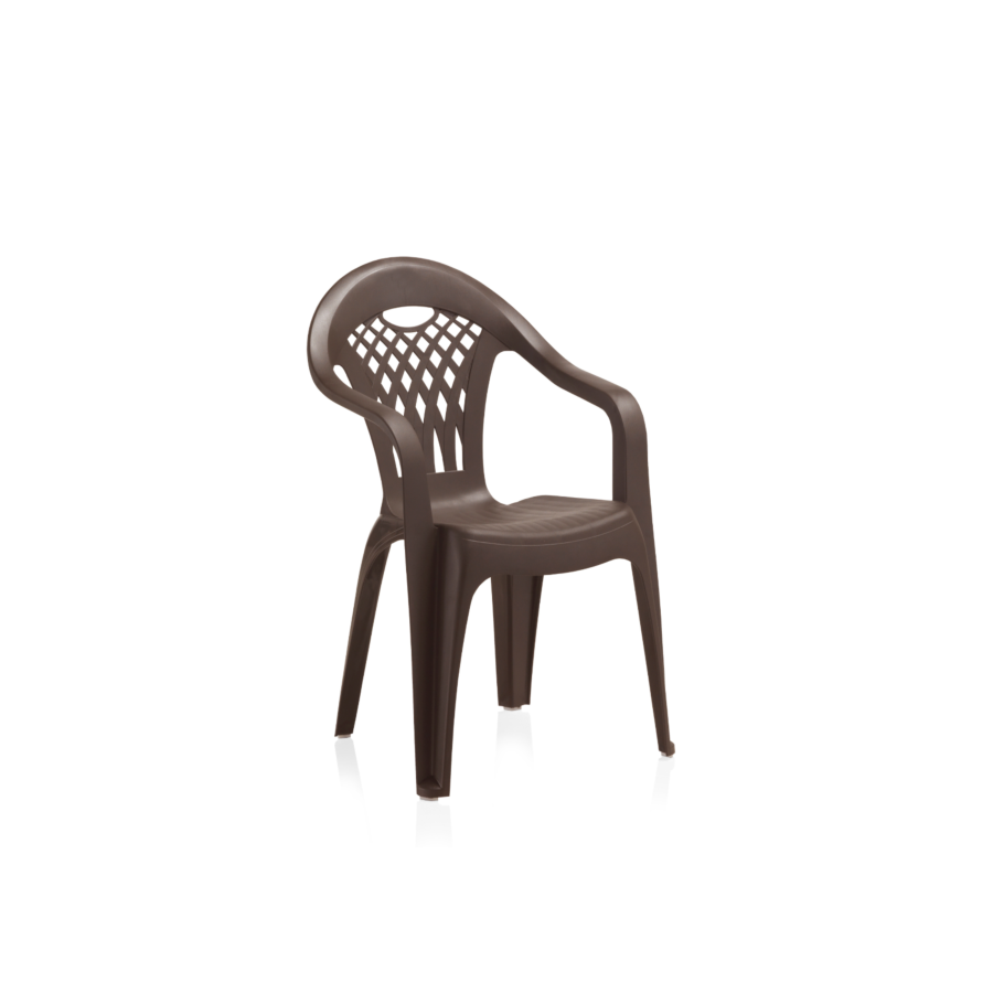 Chaise Monobloc CANCUN Avec Accoudoir - Marron Meubles jardin