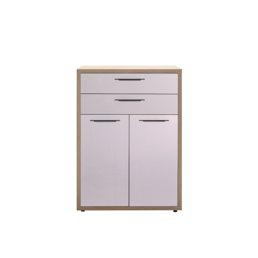 Élément De Rangement DISEGNO ART 2 PORTES + 2 Tiroirs -Blanc crème / Beige Rangements