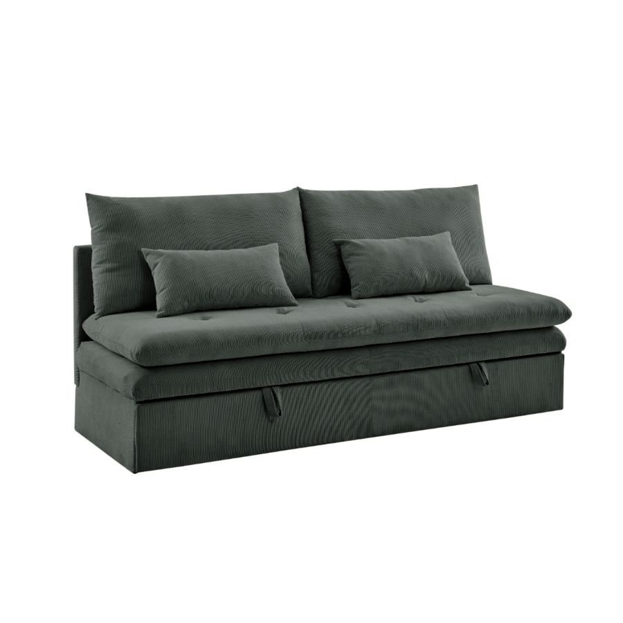Canapé RIVA Avec Fonction Lit Et Rangement - Gris Foncé Soldes été