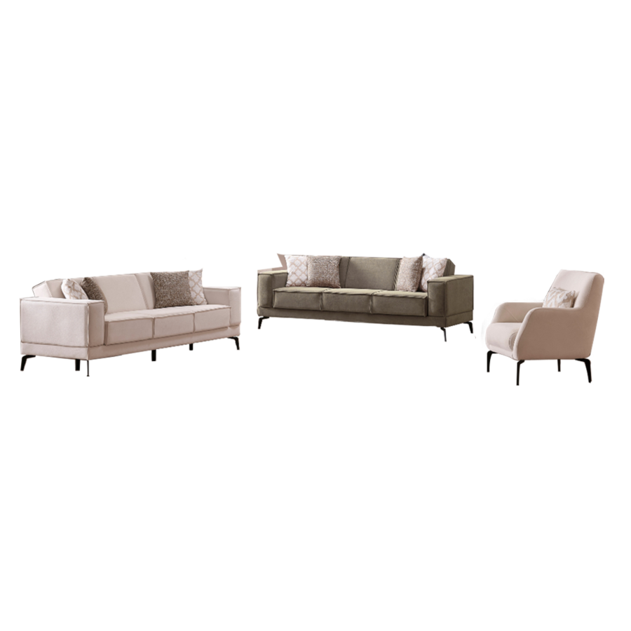 Salon FOREST 3+3+1 Avec Fonction Lit Et Rangement Sofa