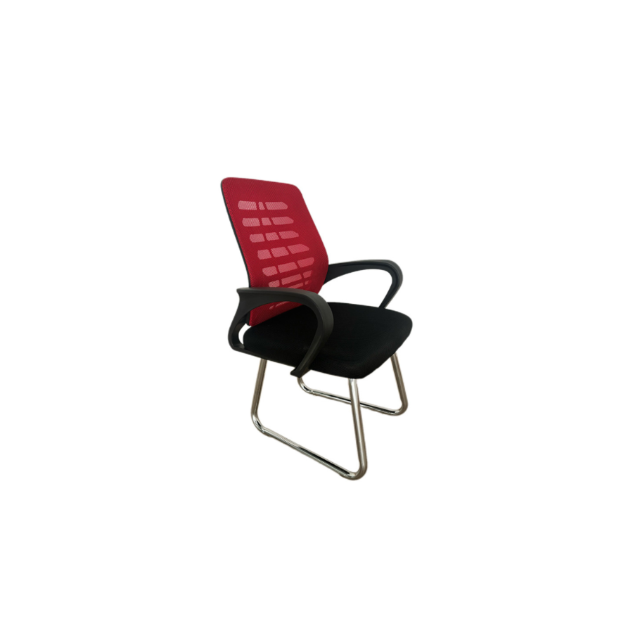 Chaise Visiteur CASUAL - Rouge / Noir Chaises avec accoudoir