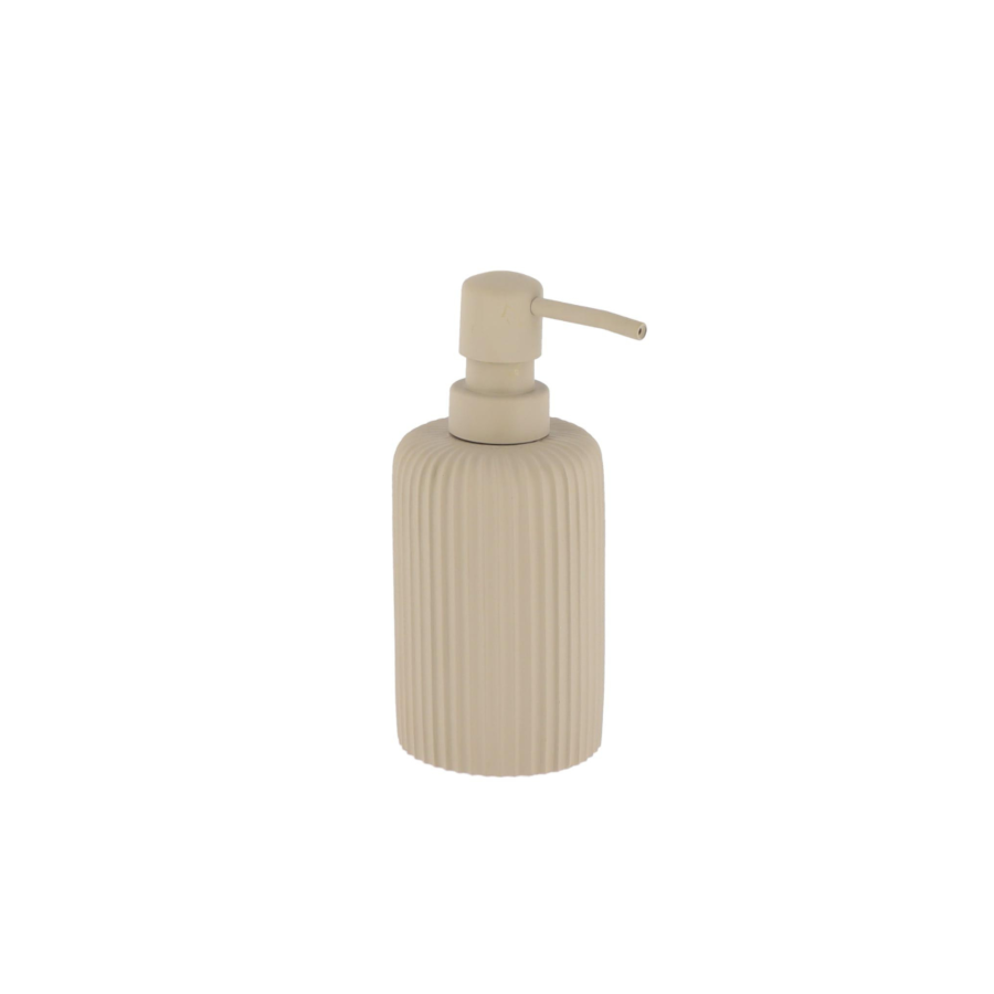 DISTRIBUTEUR à SAVON en resiné Striée 230ml - Taupe Gobelets et distributeurs de savon