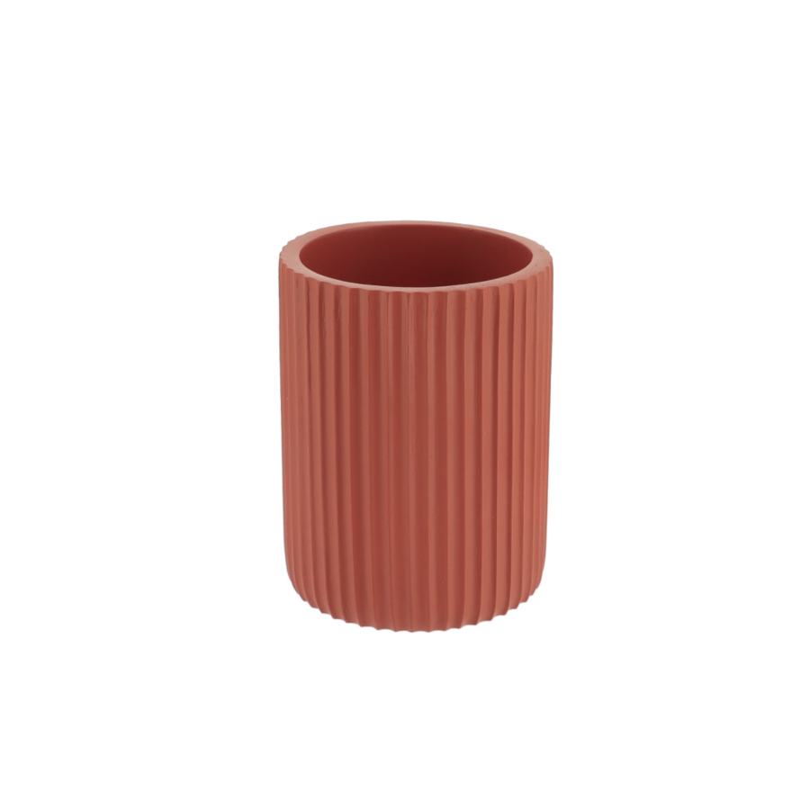 Gobelet En Résine Striée - Terracota Gobelets et distributeurs de savon
