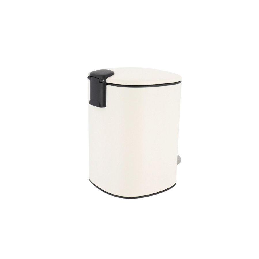POUBELLE Métal Avec FREIN DE CHUTE 5L - Blanc Poubelles de salle de bain