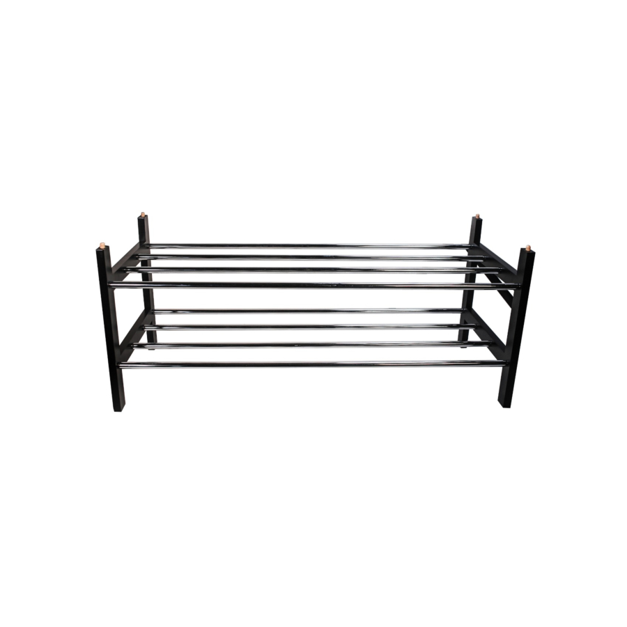Etagère À Chaussures Empilable À 2 Niveaux - Noir / Chromé Accessoires-rangements