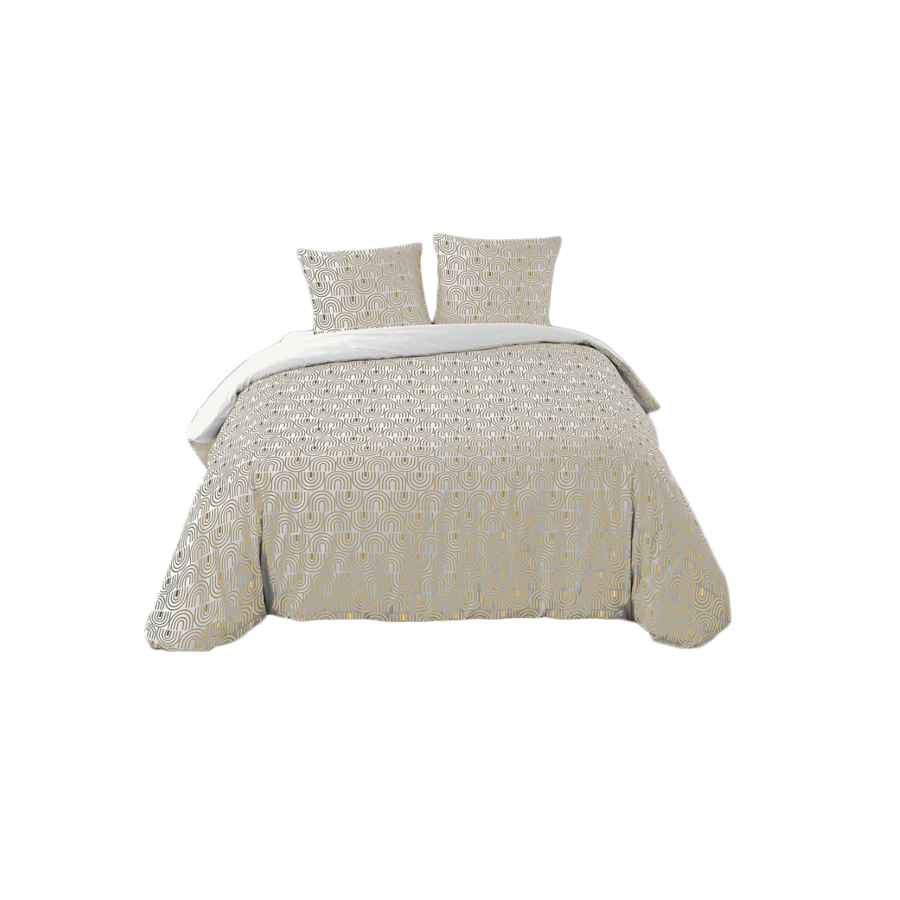 Parure De Lit 3 Pièces 240x220cm ALLOVER GEOR - Beige Promos printemps