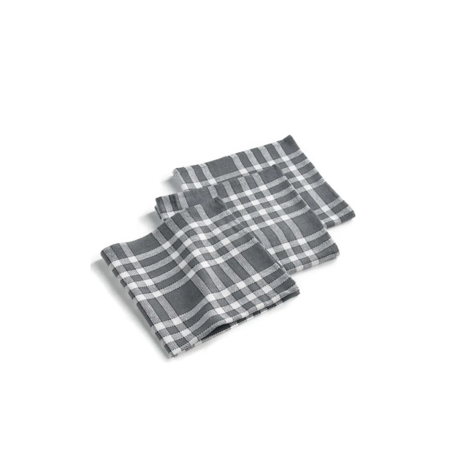 Lot De 3 Serviettes De Table - Gris / Blanc Nappe et serviettes