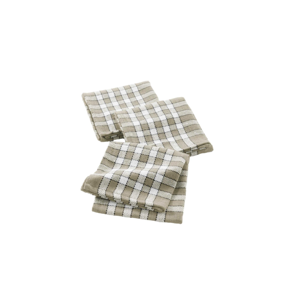 Lot De 3 Serviettes De Table - Beige / Blanc Nappe et serviettes