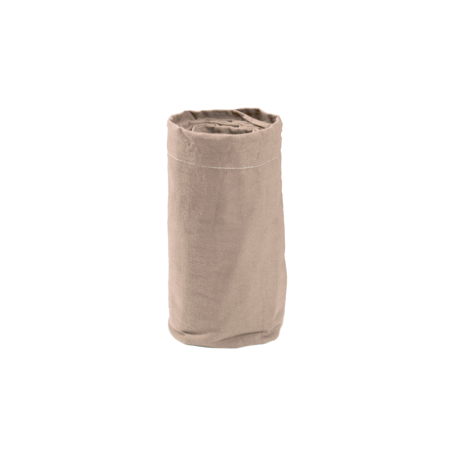 Drap Housse UNI FLANELLE 160x200cm - Taupe Textile