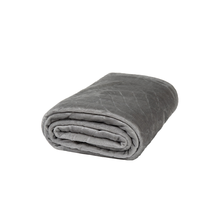 Plaid Flanelle 180x220cm - Gris Plaid et couvertures