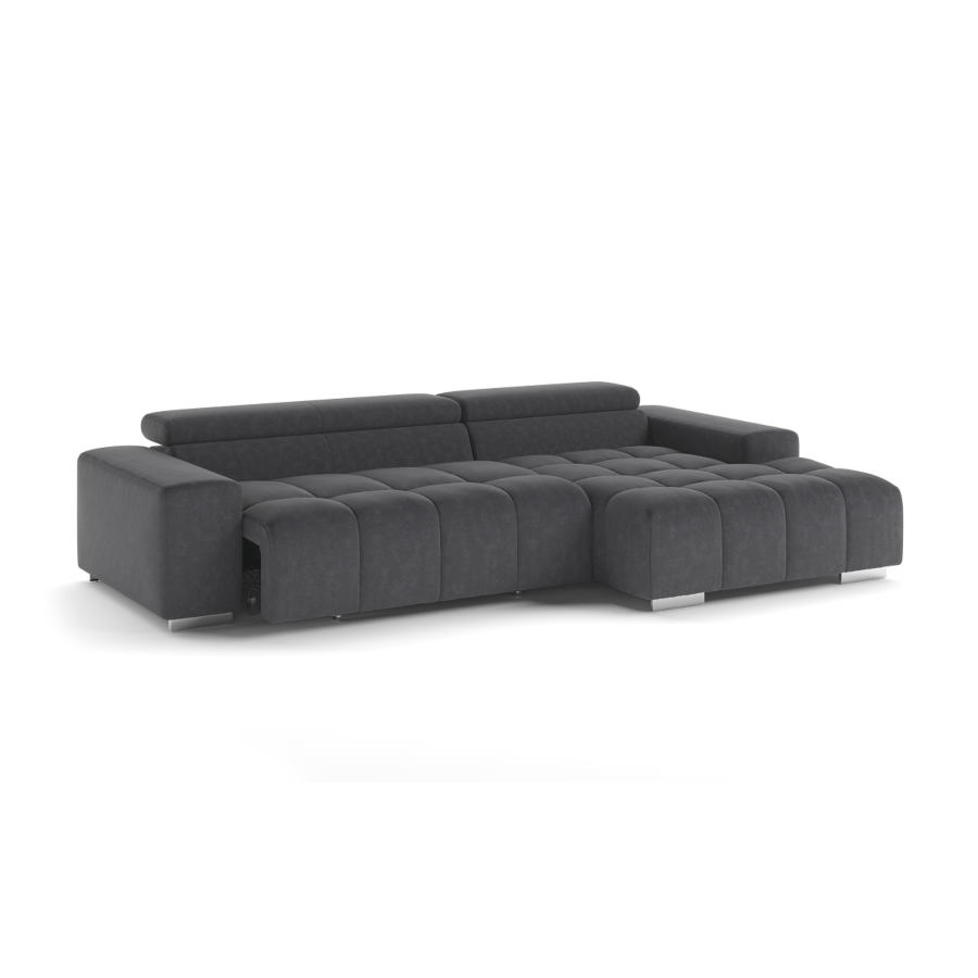 Canapé D'Angle ORION Avec Fonction Relax - Gris Foncé Sofa-printemps
