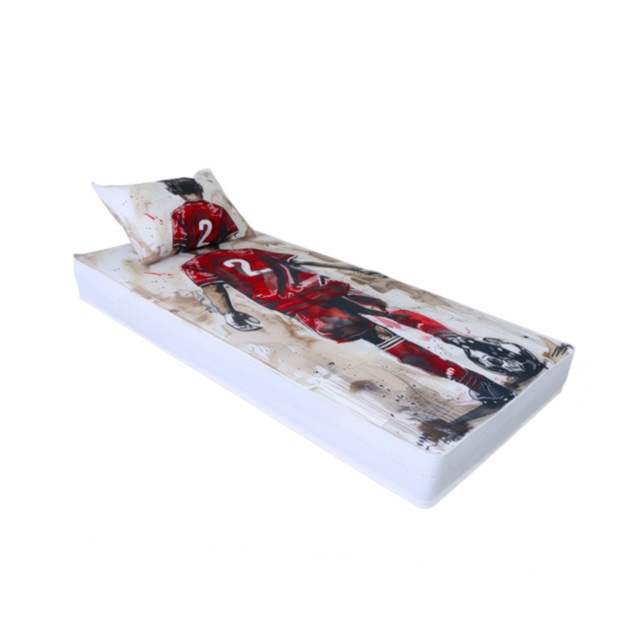 Pack Matelas Eco Imprimé + Oreiller 90x190cm - Rouge Vivez la Coupe du Monde