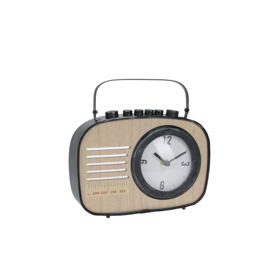 Horloge De Table Style Radio - Noir / Beige Décoration murale-ramadan