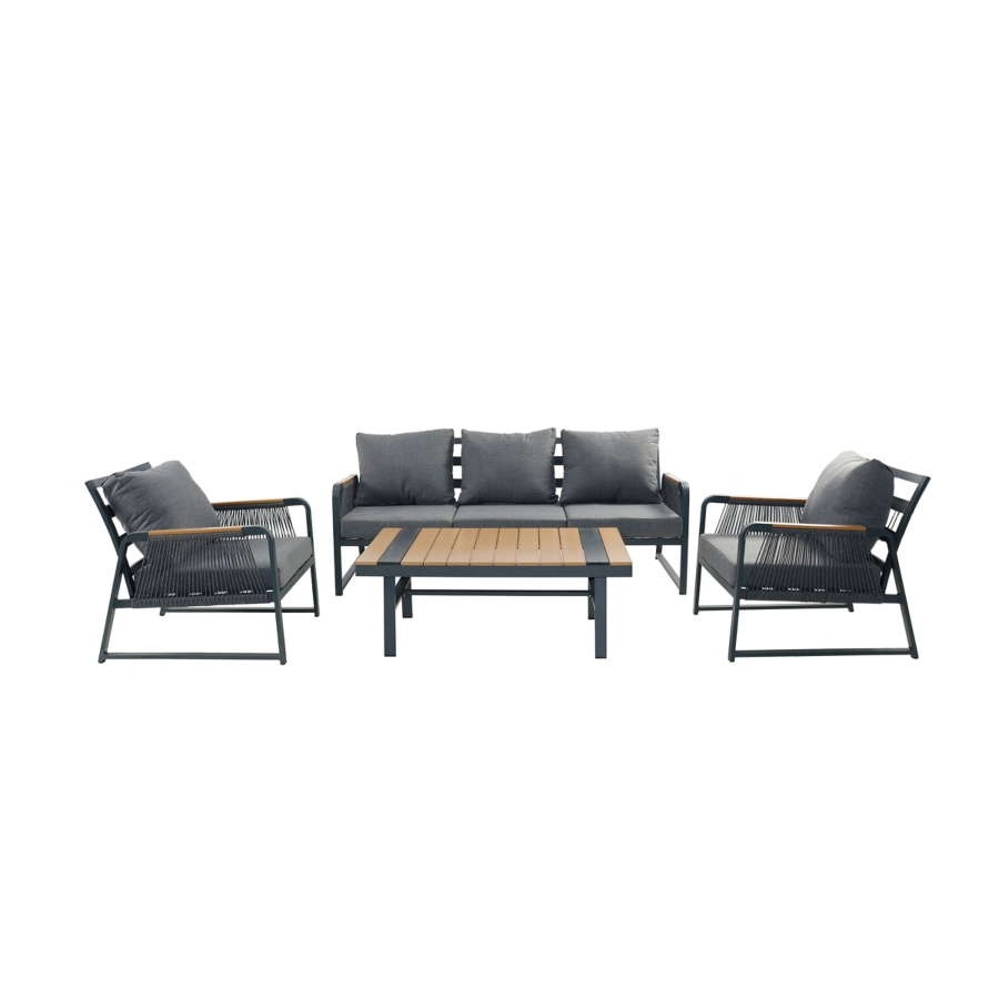 SALON De JARDIN ASHWOOD - Gris Foncé Meubles jardin