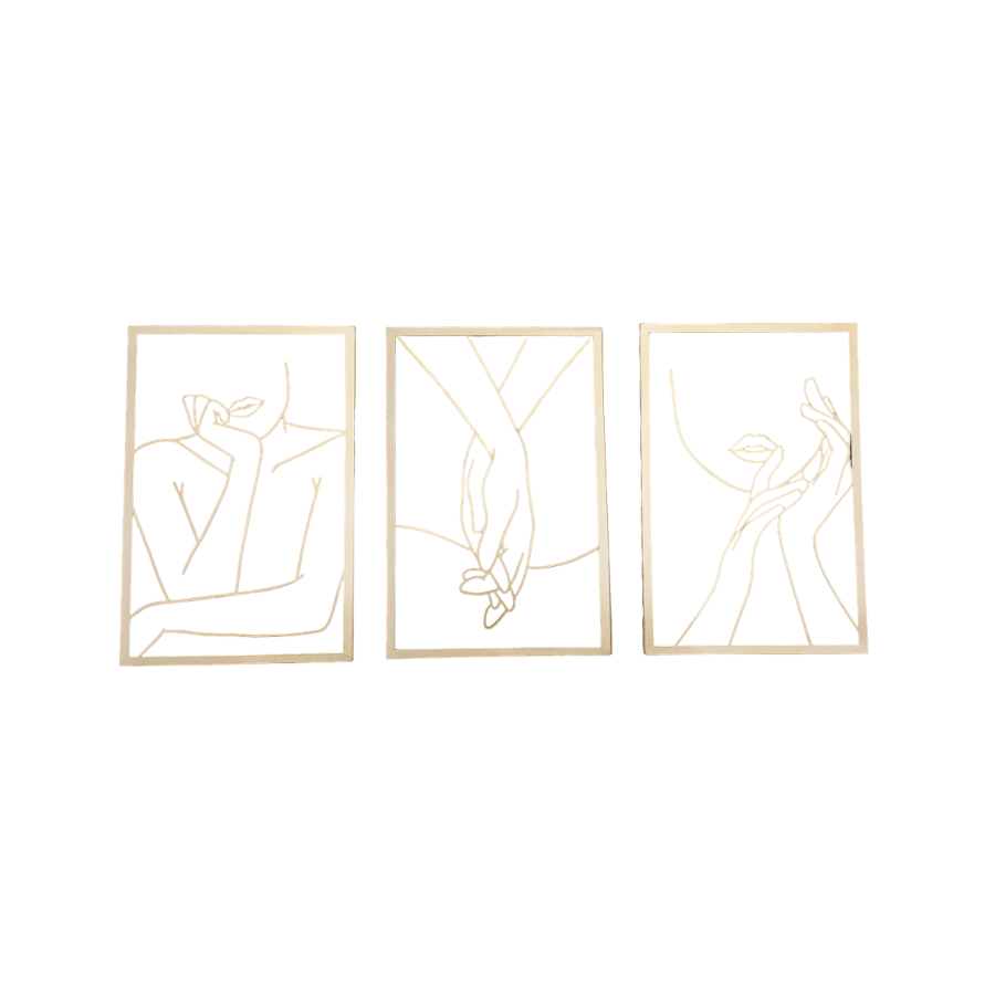 SET DE TABLEAUX Décoration Humaine - Jaune Soldes été vague 2