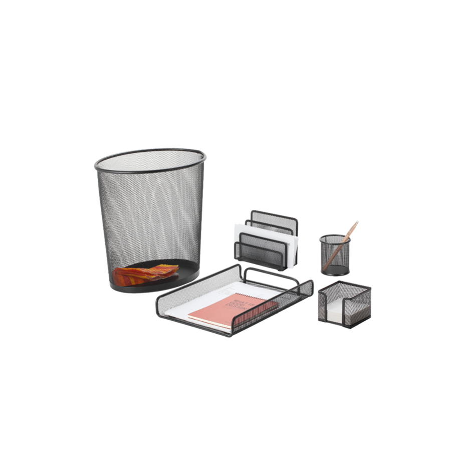 Set de 5 pièces d'accessoires de bureau - Noir Décorations