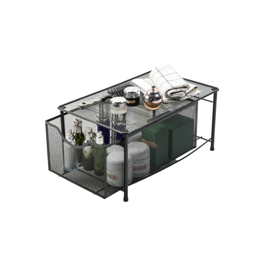 Support de rangement multi-usage Avec 2 étagères - Noir Salle de bain