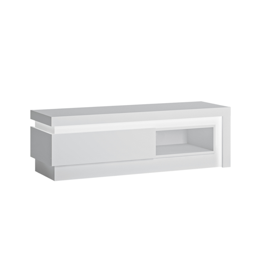 Meuble TV WHITE LYON avec 1 tiroir - Blanc Soldes été