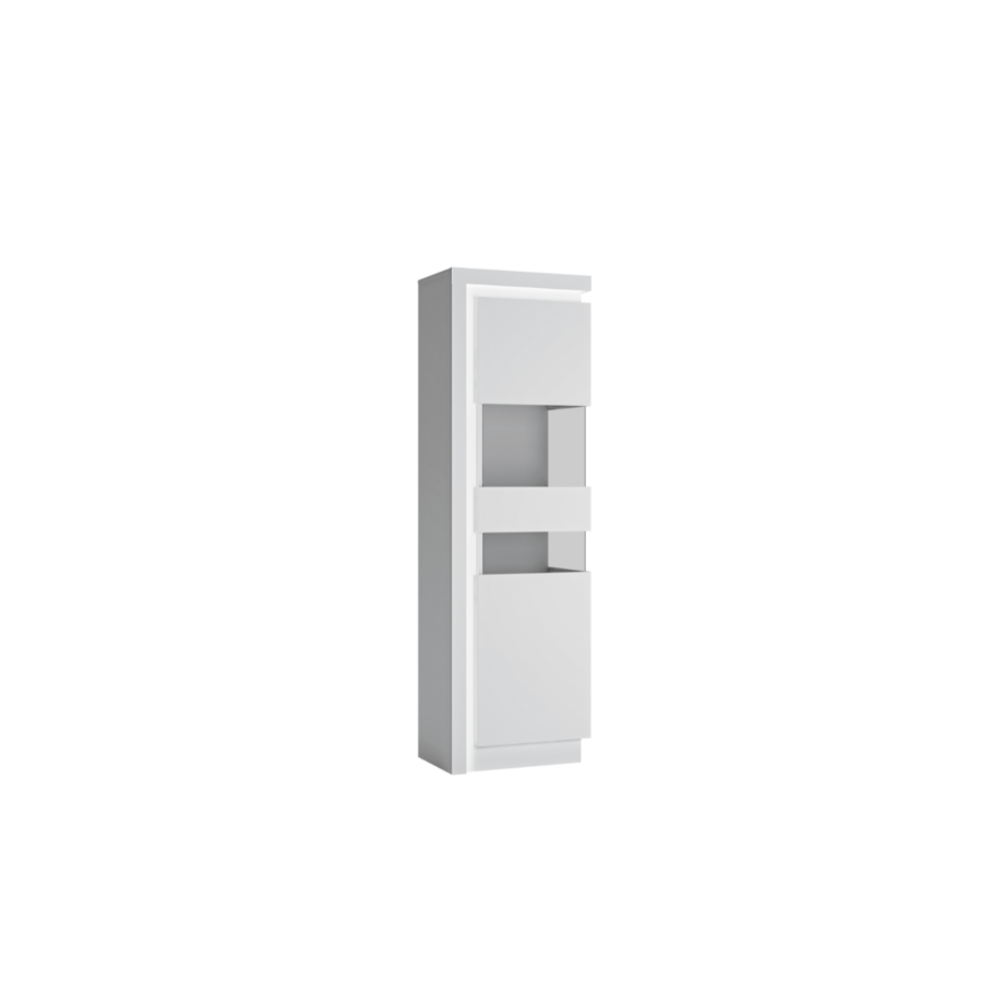 Vitrine WHITE LYON Avec 1 porte Gauche - Blanc Soldes été